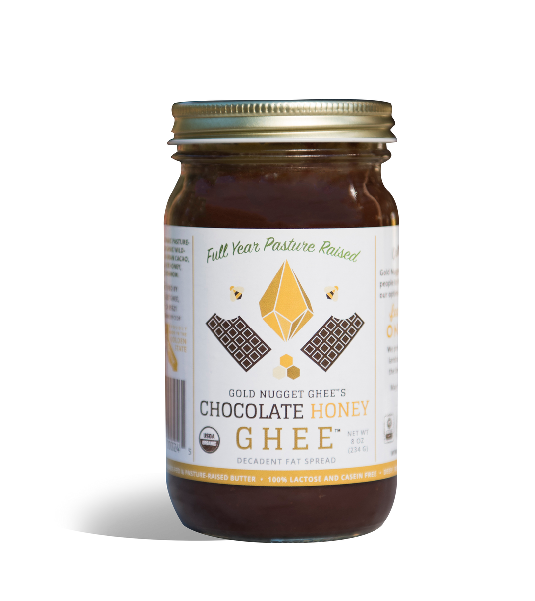 Chocolate Honey Ghee 8 oz Jar Gold Nugget Ghee